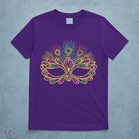 Mardi Gras Festival Mask With Feathers Carnival T-Shirt thumb 5