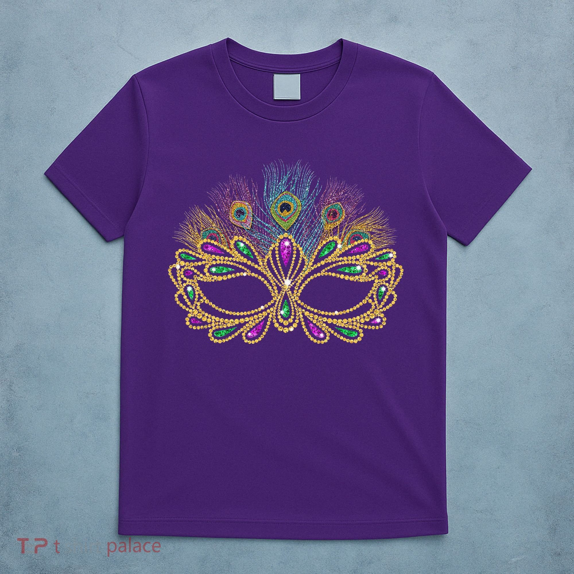 Mardi Gras Festival Mask With Feathers Carnival T-Shirt