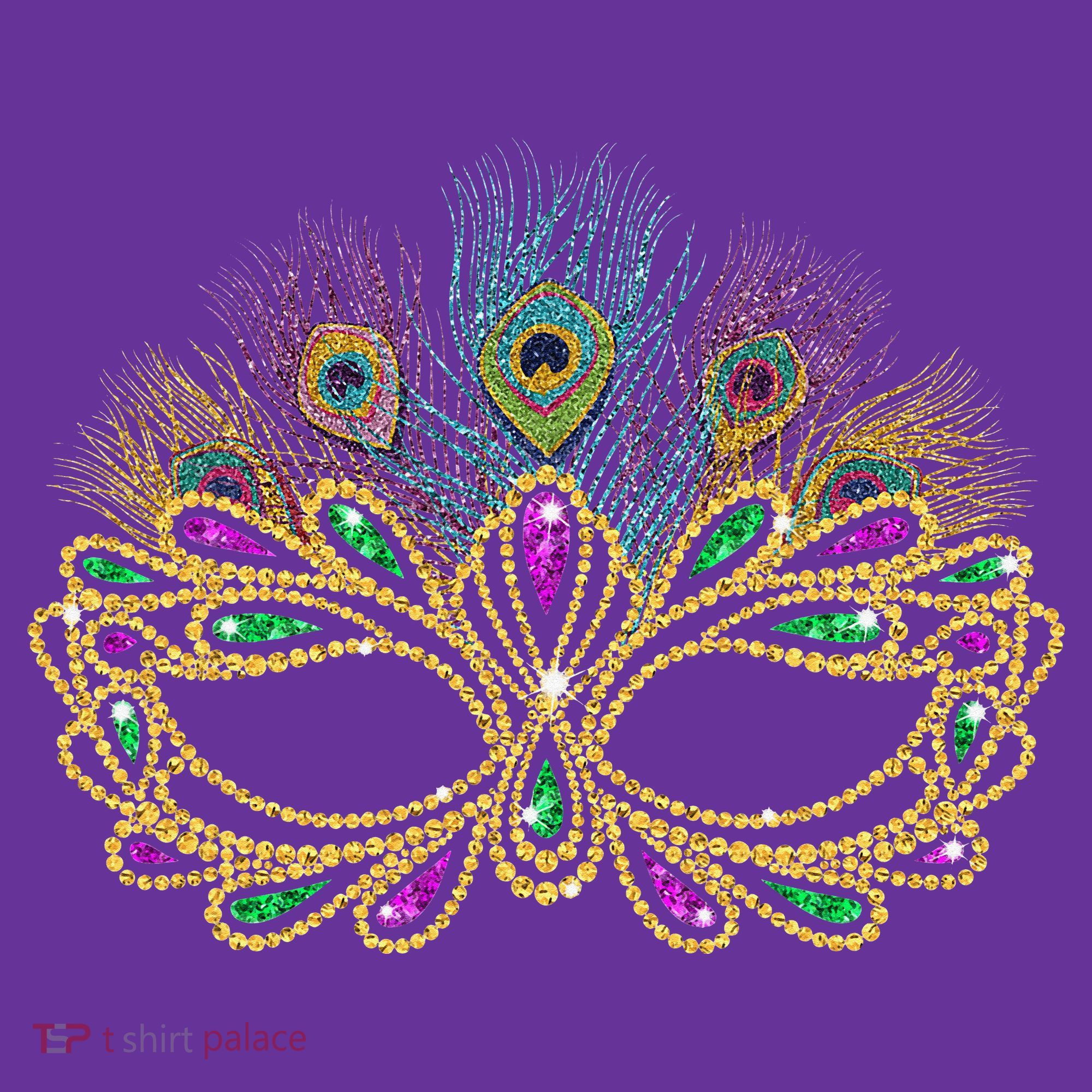 Mardi Gras Festival Mask With Feathers Carnival T-Shirt