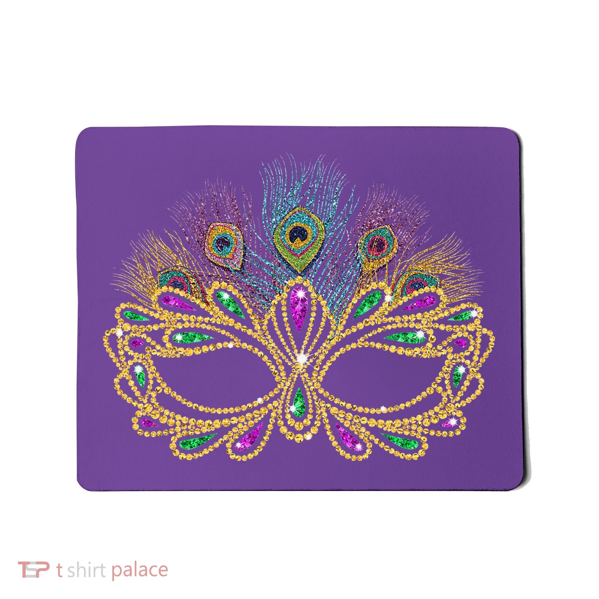 Mardi Gras Festival Mask With Feathers Carnival Mousepad