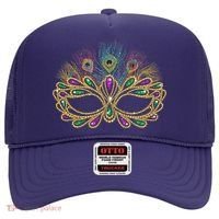 Mardi Gras Festival Mask With Feathers Carnival Hat thumb 0