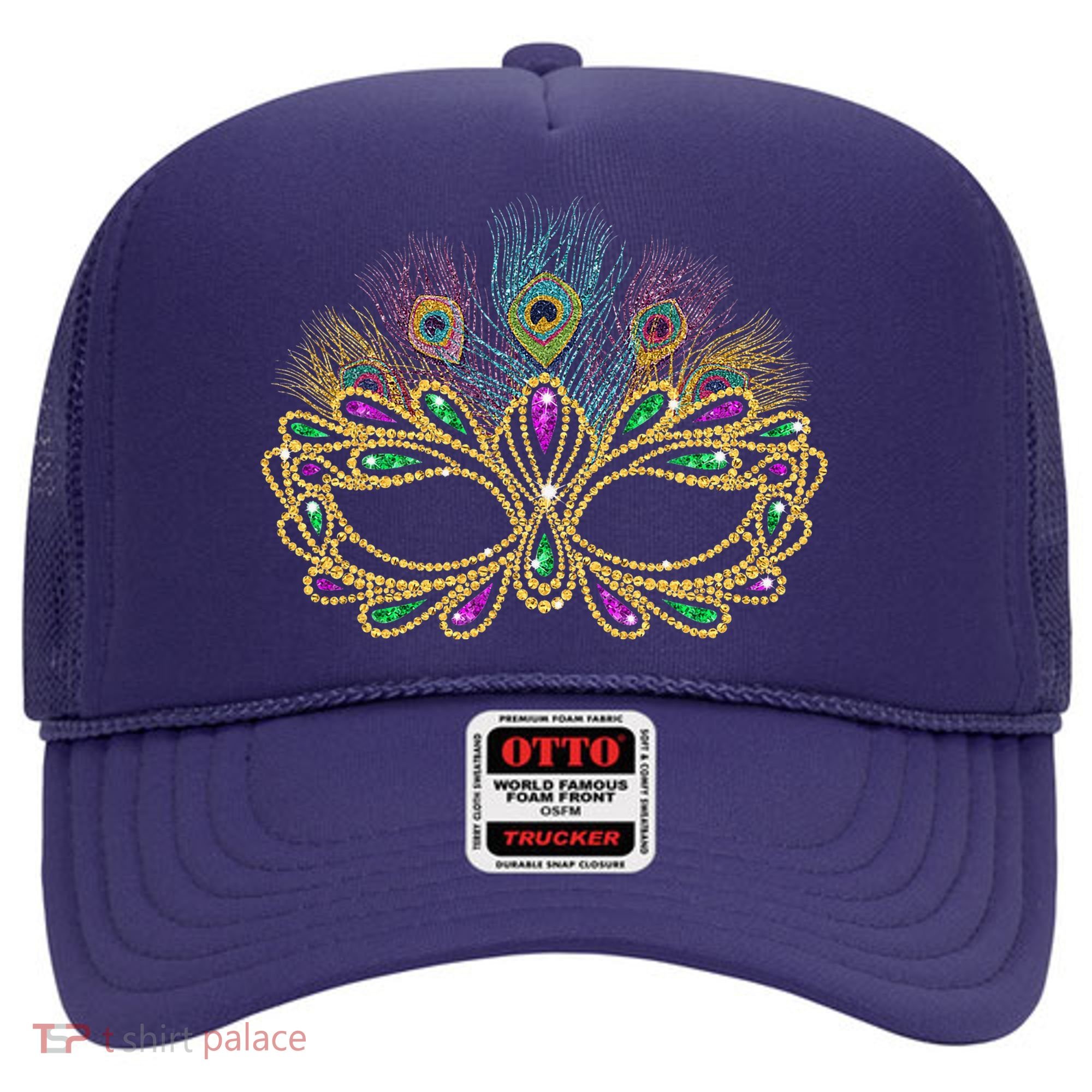 Mardi Gras Festival Mask With Feathers Carnival Hat