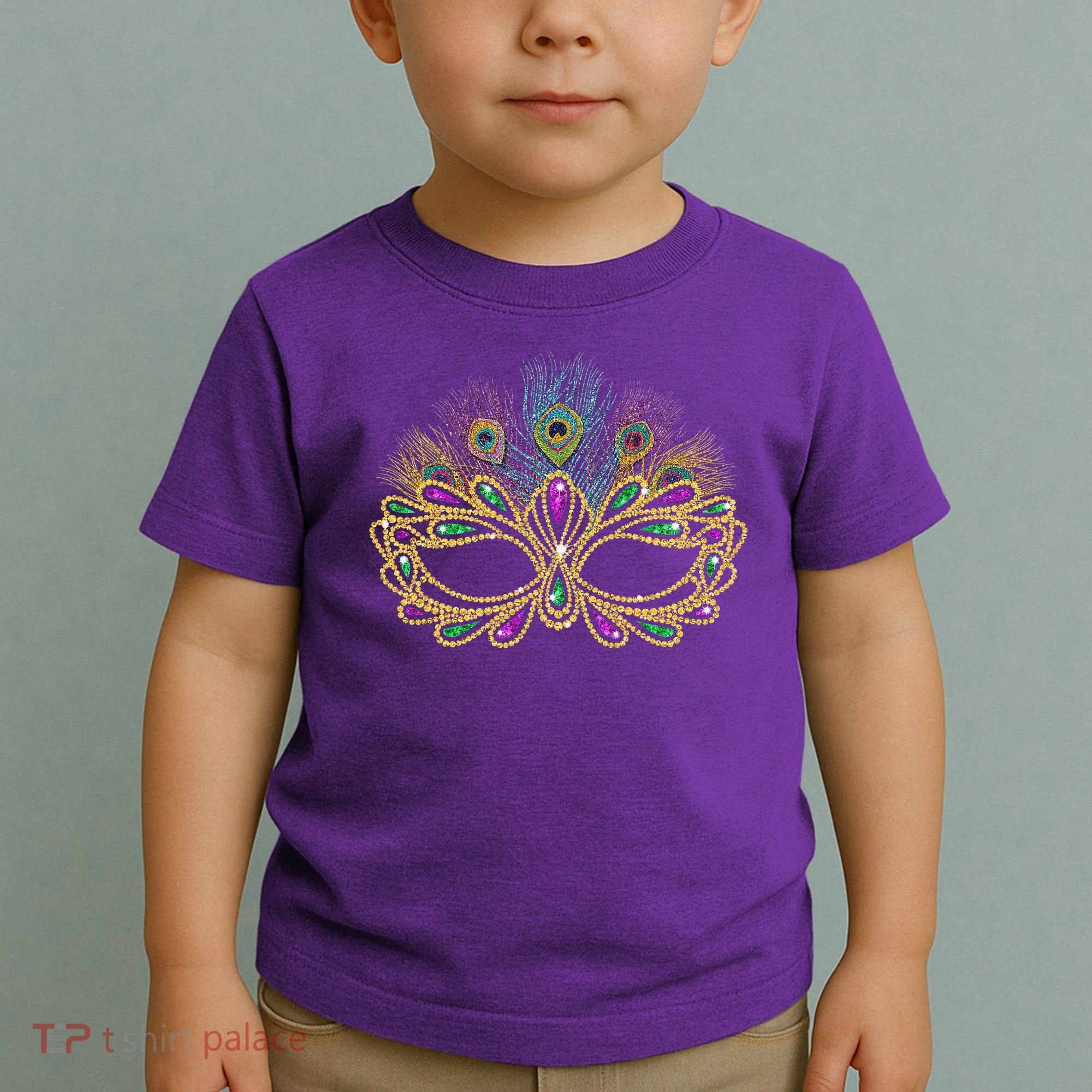 Mardi Gras Festival Mask With Feathers Carnival Toddler T-Shirt
