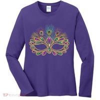 Mardi Gras Festival Mask With Feathers Carnival Women's Long Sleeve Shirt thumb 0