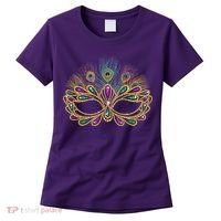 Mardi Gras Festival Mask With Feathers Carnival Women's T-Shirt thumb 0