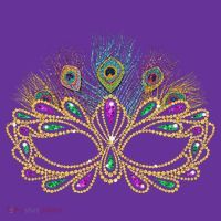 Mardi Gras Festival Mask With Feathers Carnival Kids Sweatshirt thumb 2