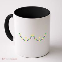 Mardi Gras Funny Beads Boobs Outline Gift Coffee Mug thumb 0
