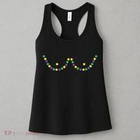 Mardi Gras Funny Beads Boobs Outline Gift Women's Tank Top thumb 3
