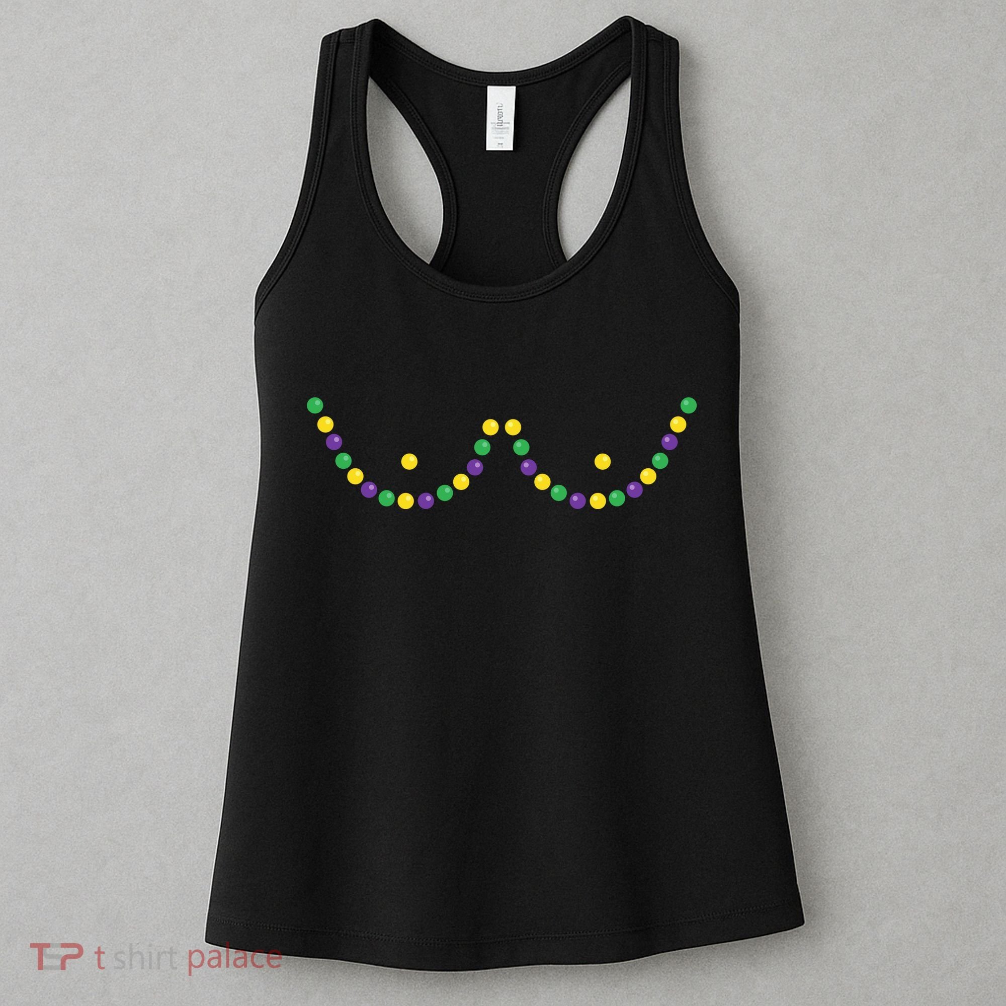 Mardi Gras Funny Beads Boobs Outline Gift Women's Tank Top