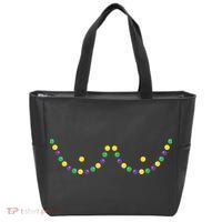 Mardi Gras Funny Beads Boobs Outline Gift Tote Bag thumb 0