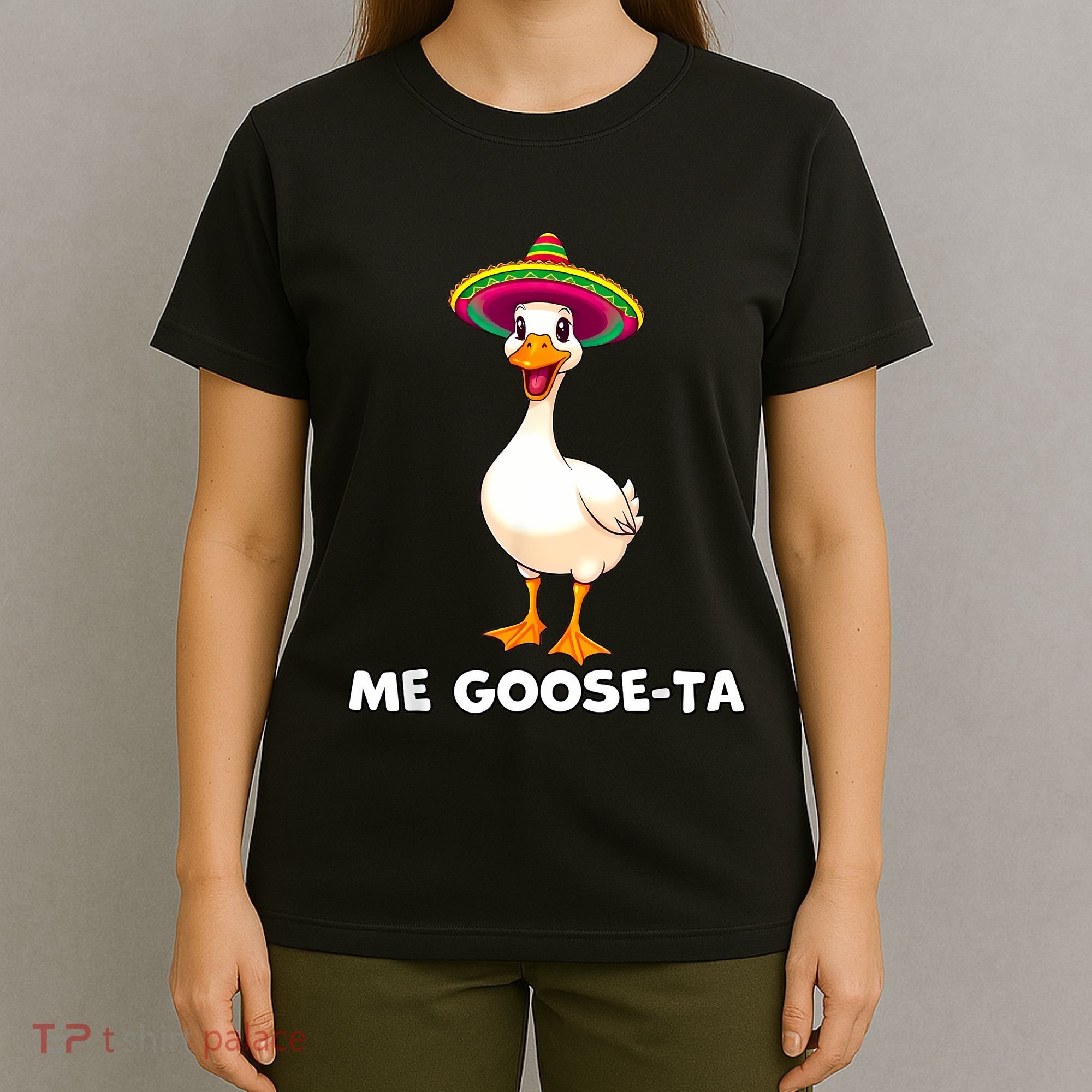 Me Gooseta Funny Goose Mexican Hat Me Gusta Spanish Puns T-Shirt