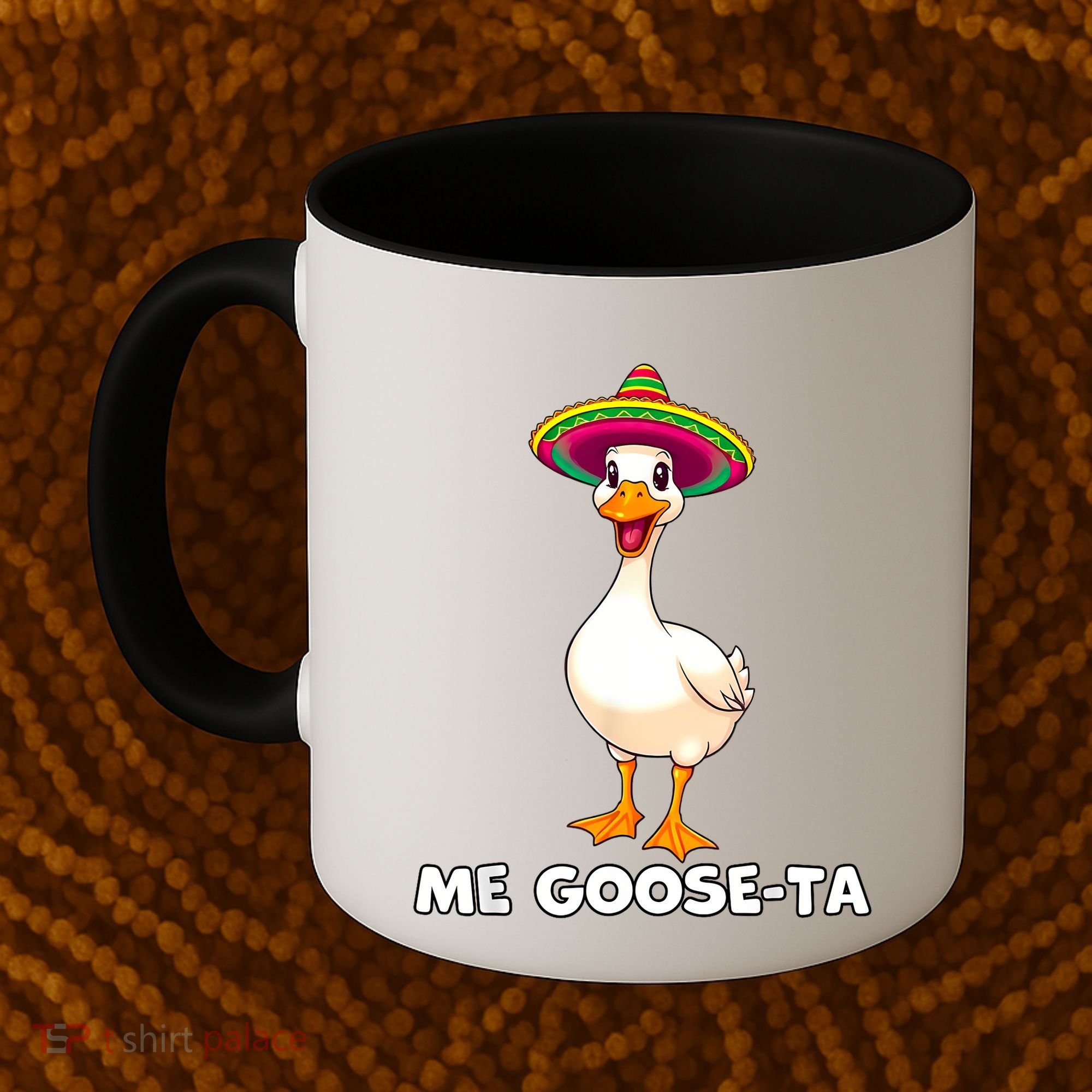 Me Gooseta Funny Goose Mexican Hat Me Gusta Spanish Puns Coffee Mug