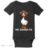 Me Gooseta Funny Goose Mexican Hat Me Gusta Spanish Puns Baby Bodysuit thumb 0
