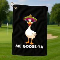 Me Gooseta Funny Goose Mexican Hat Me Gusta Spanish Puns Golf Towel thumb 1