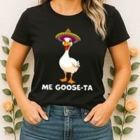 Me Gooseta Funny Goose Mexican Hat Me Gusta Spanish Puns Women's T-Shirt thumb 2
