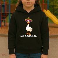 Me Gooseta Funny Goose Mexican Hat Me Gusta Spanish Puns Kids Hoodie thumb 3