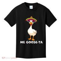 Me Gooseta Funny Goose Mexican Hat Me Gusta Spanish Puns Kids T-Shirt thumb 0