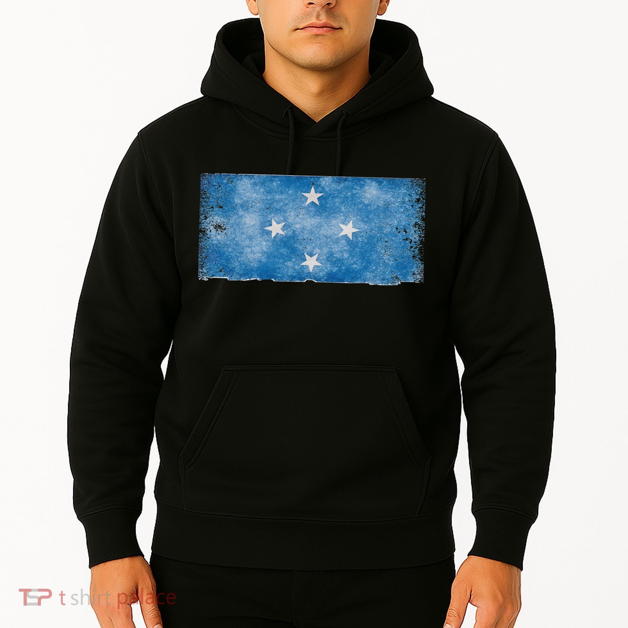 Micronesia Grunge Flag Gift Pohnpei Chuuk Yap Kosrae Hoodie
