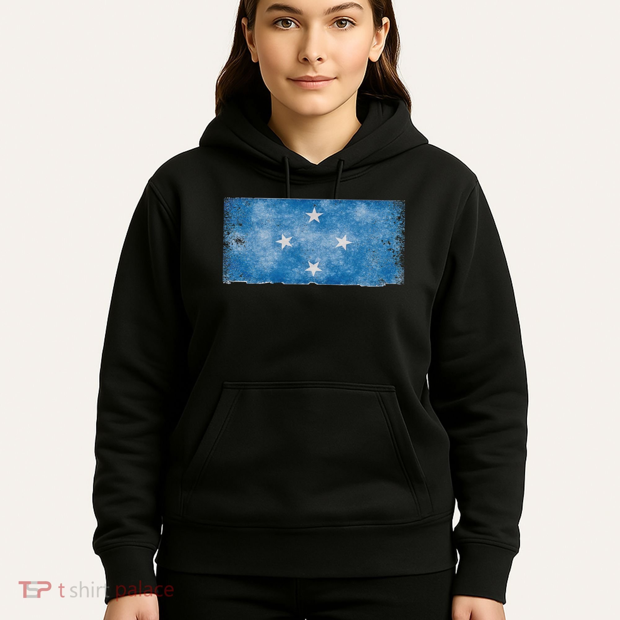 Micronesia Grunge Flag Gift Pohnpei Chuuk Yap Kosrae Hoodie