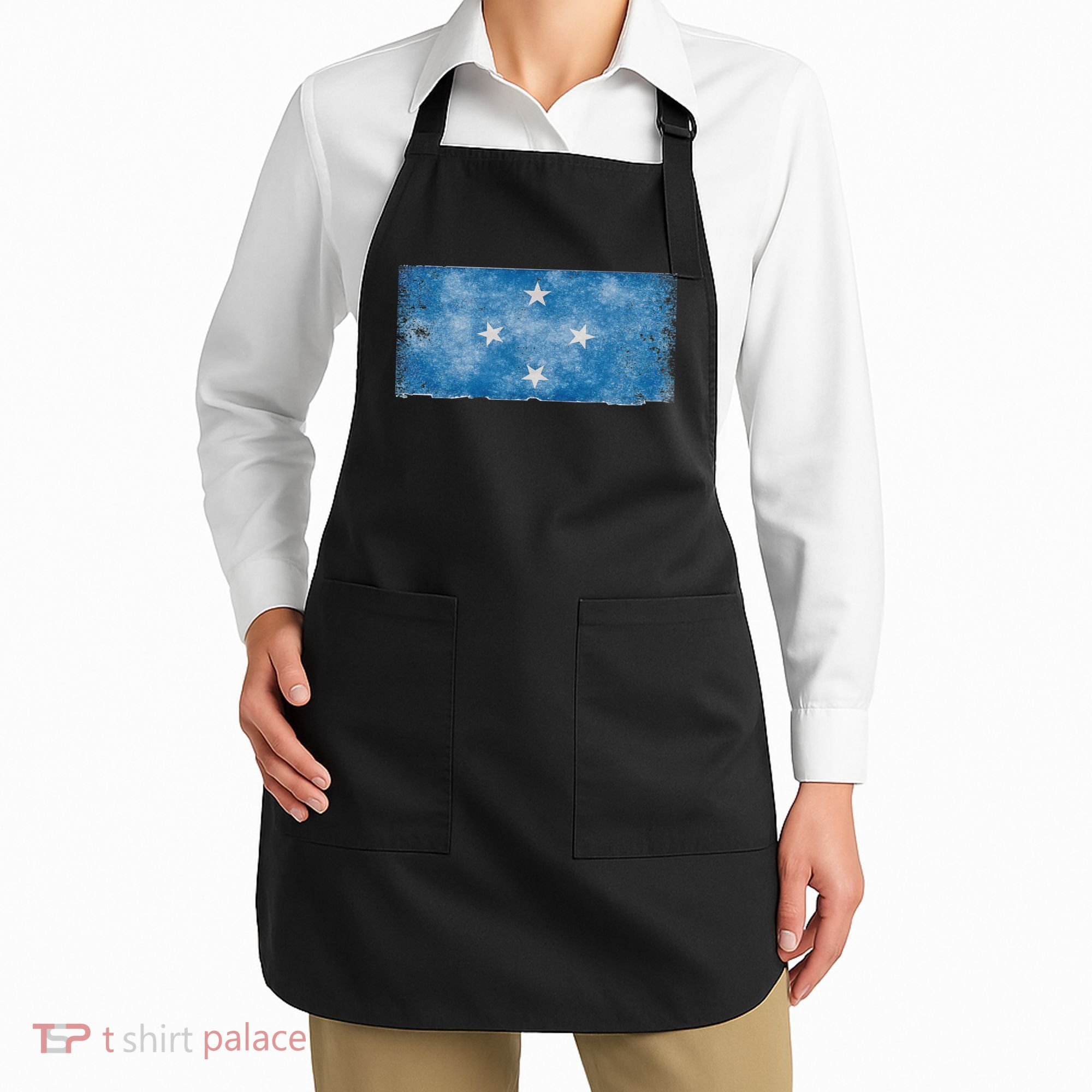 Micronesia Grunge Flag Gift Pohnpei Chuuk Yap Kosrae Apron