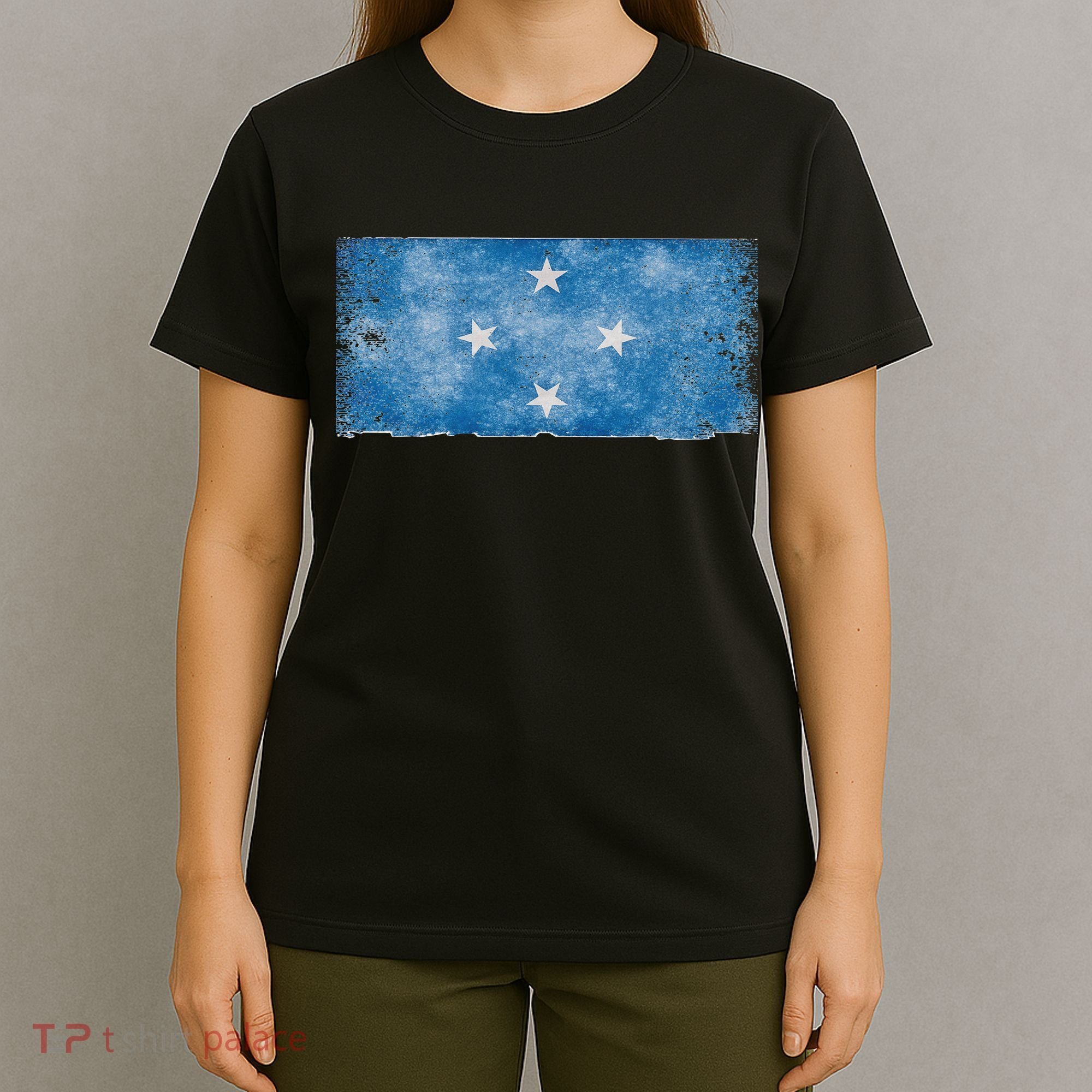 Micronesia Grunge Flag Gift Pohnpei Chuuk Yap Kosrae T-Shirt