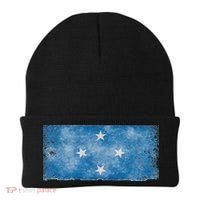 Micronesia Grunge Flag Gift Pohnpei Chuuk Yap Kosrae Beanie thumb 0
