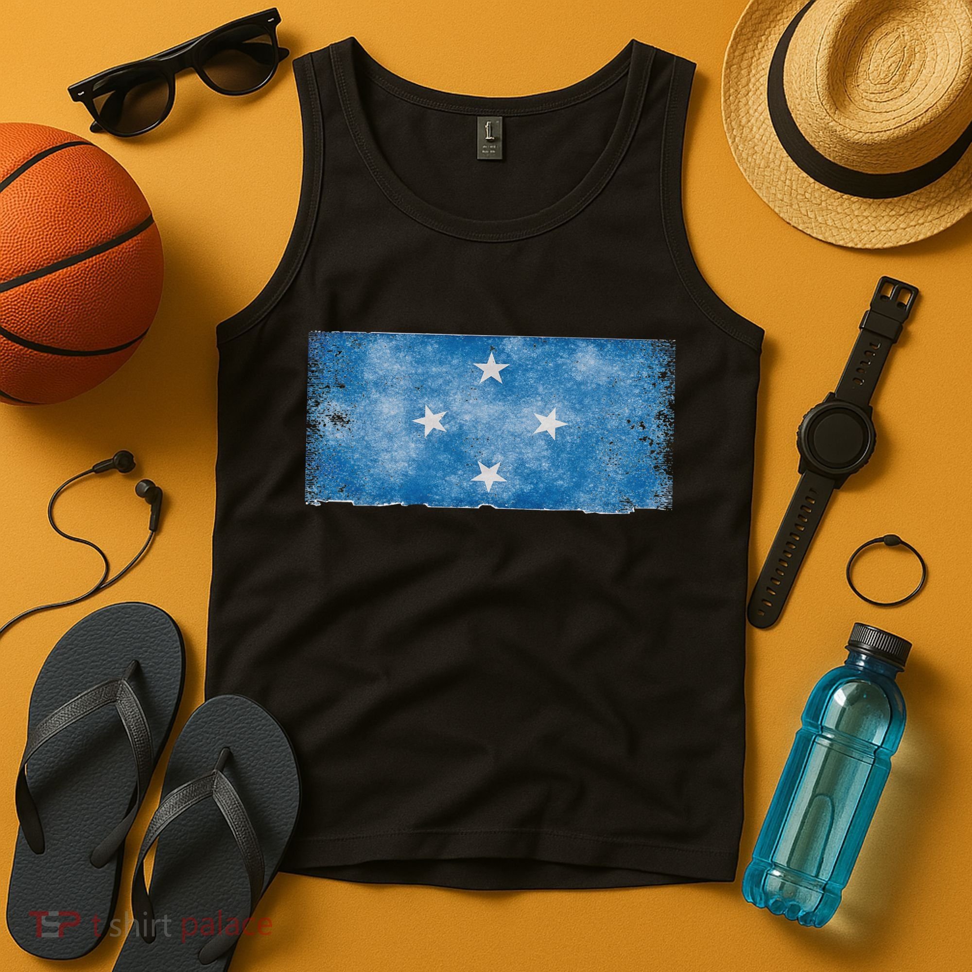 Micronesia Grunge Flag Gift Pohnpei Chuuk Yap Kosrae Tank Top