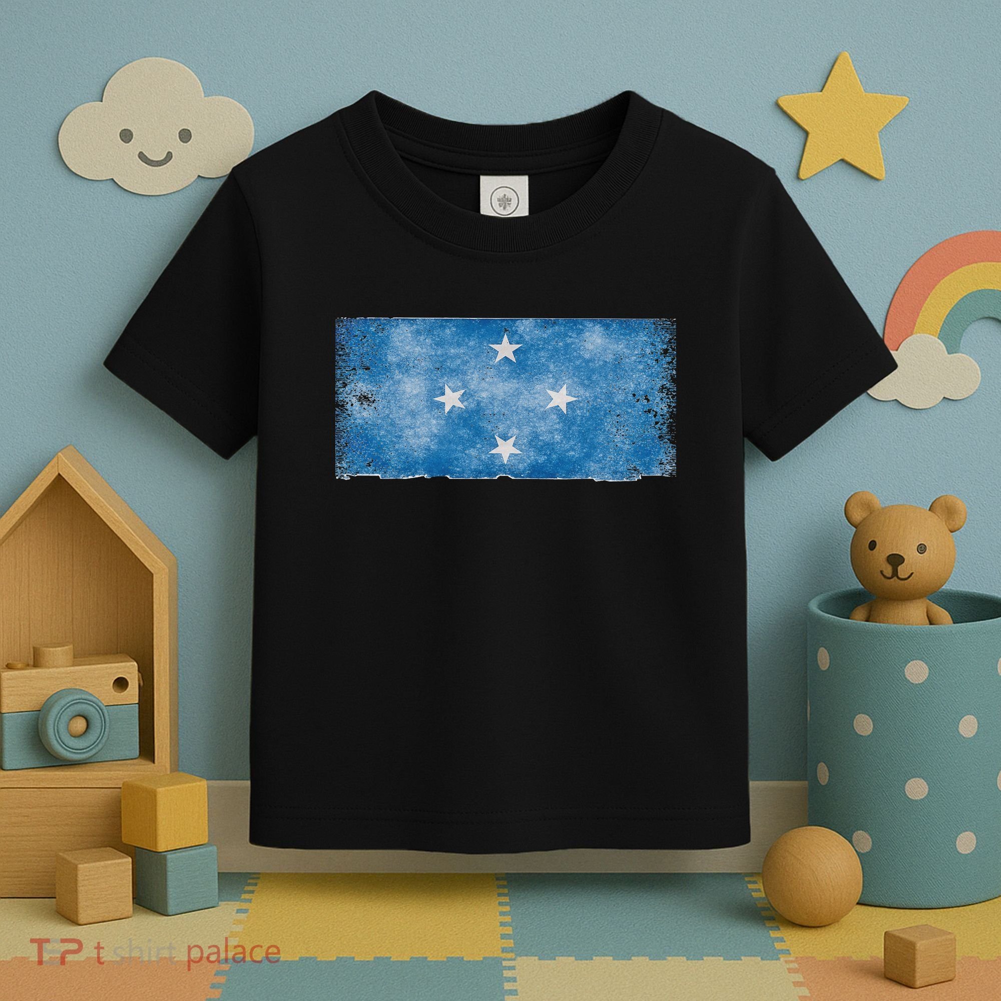 Micronesia Grunge Flag Gift Pohnpei Chuuk Yap Kosrae Toddler T-Shirt