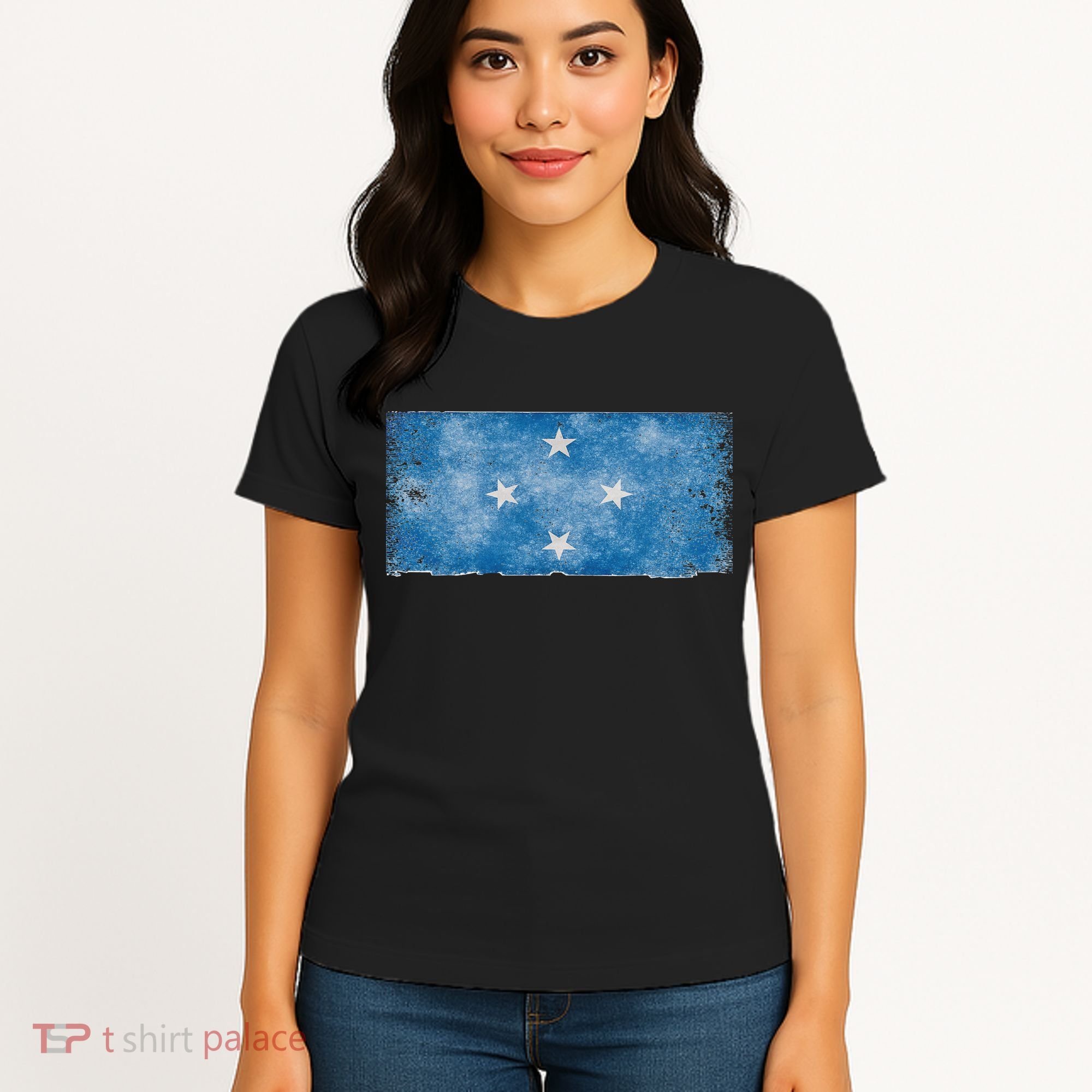 Micronesia Grunge Flag Gift Pohnpei Chuuk Yap Kosrae Women's T-Shirt