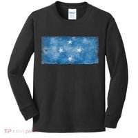Micronesia Grunge Flag Gift Pohnpei Chuuk Yap Kosrae Kids Long Sleeve Shirt thumb 0