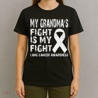 My Grandmas Fight Is My Fight Lung Cancer Awareness T-Shirt thumb 4