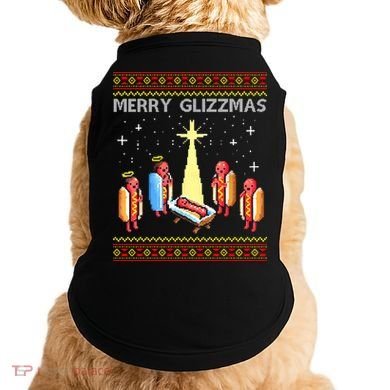 Merry Glizzmas Funny Christmas Doggie Tank