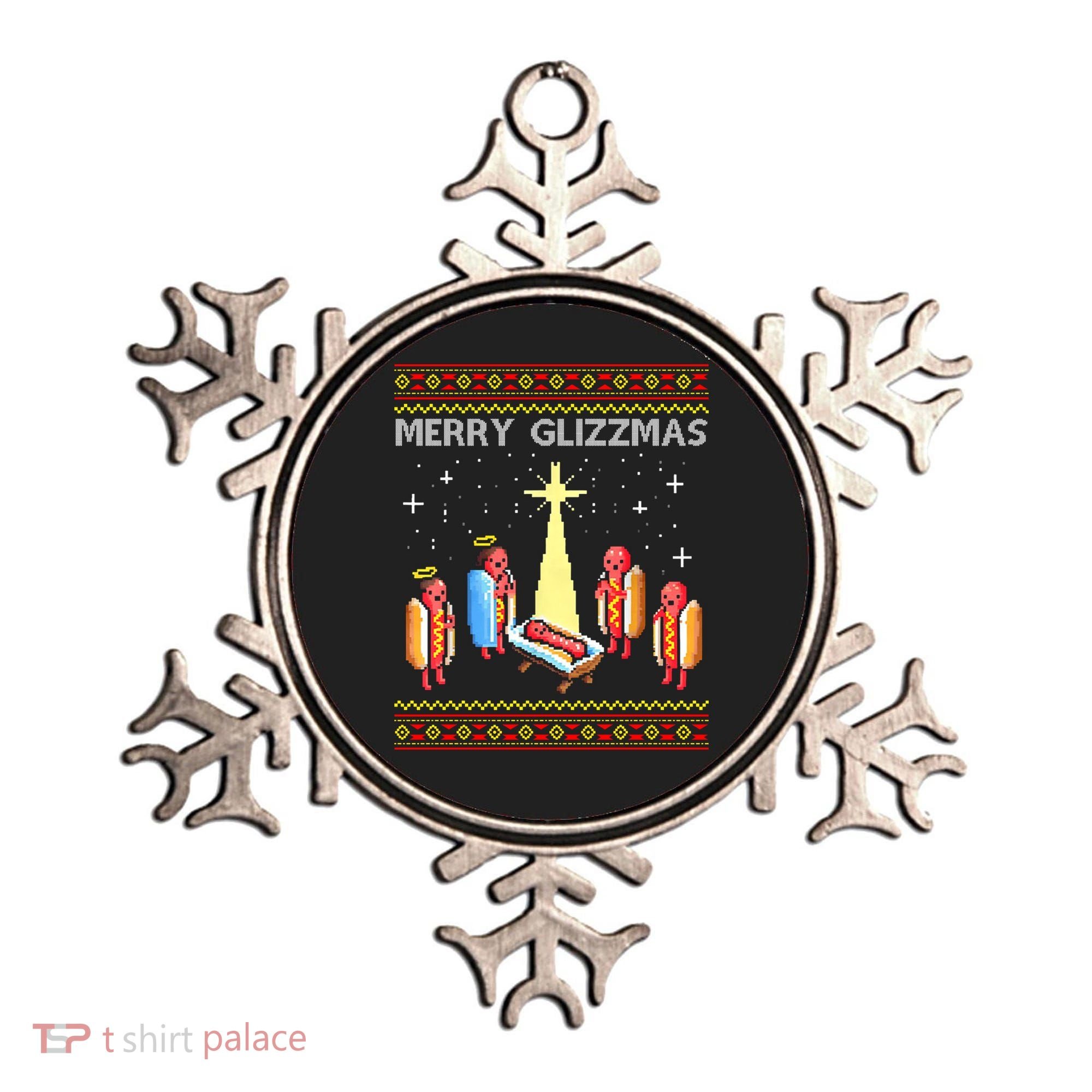 Merry Glizzmas Funny Christmas Ornament