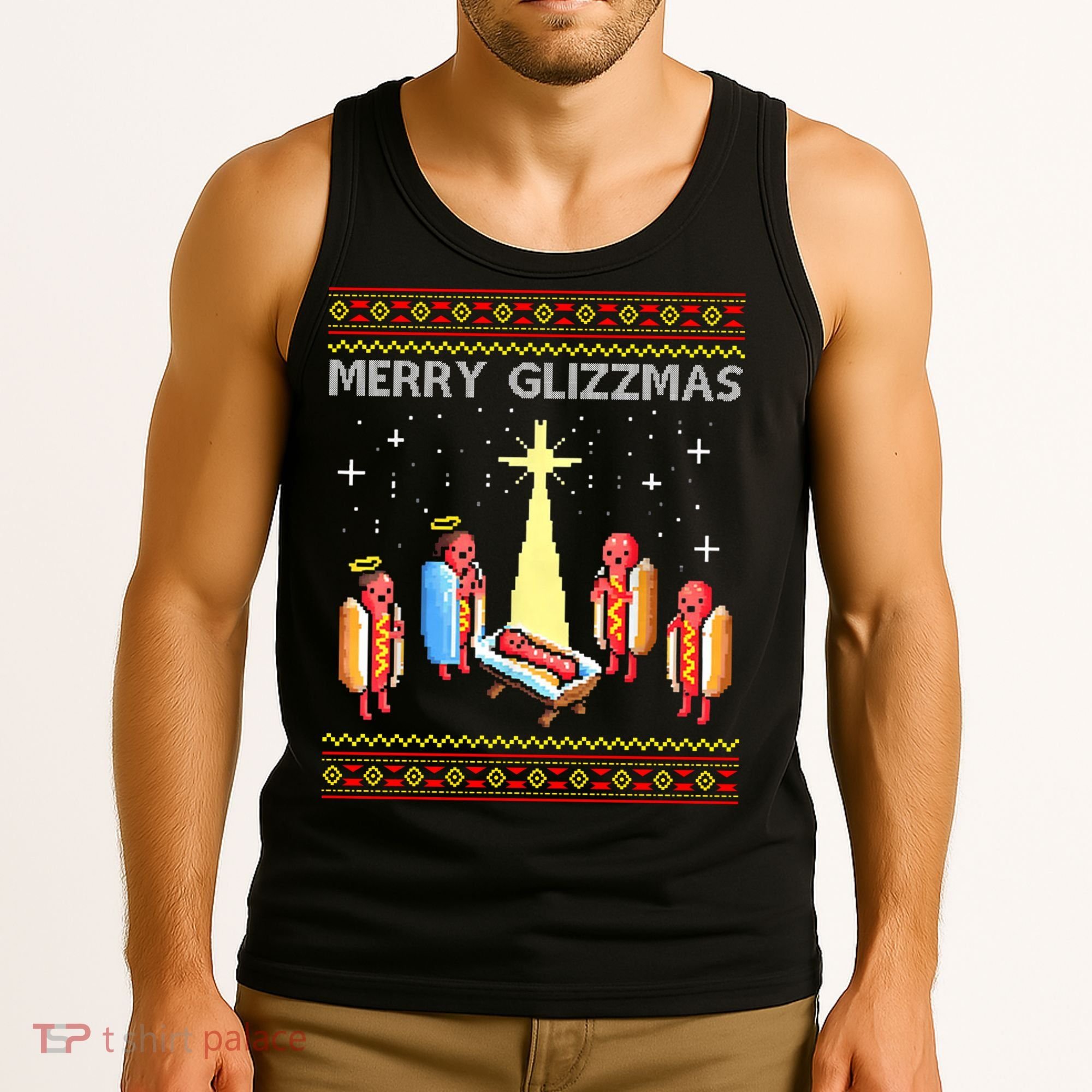 Merry Glizzmas Funny Christmas Tank Top