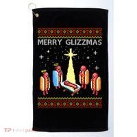 Merry Glizzmas Funny Christmas Golf Towel thumb 0