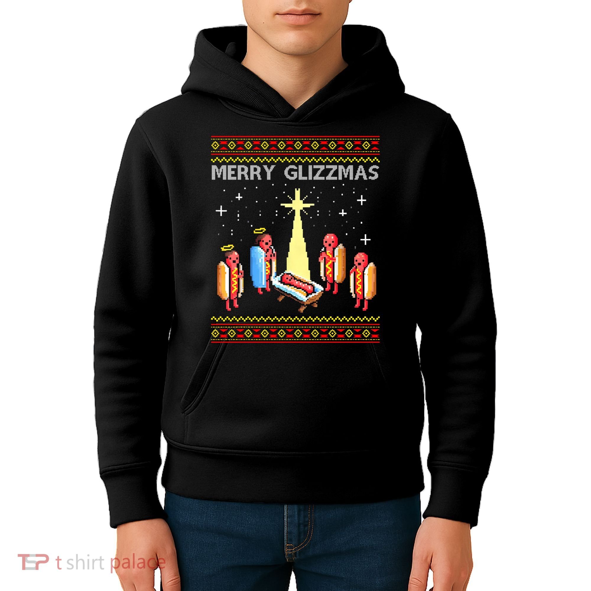 Merry Glizzmas Funny Christmas Kids Hoodie