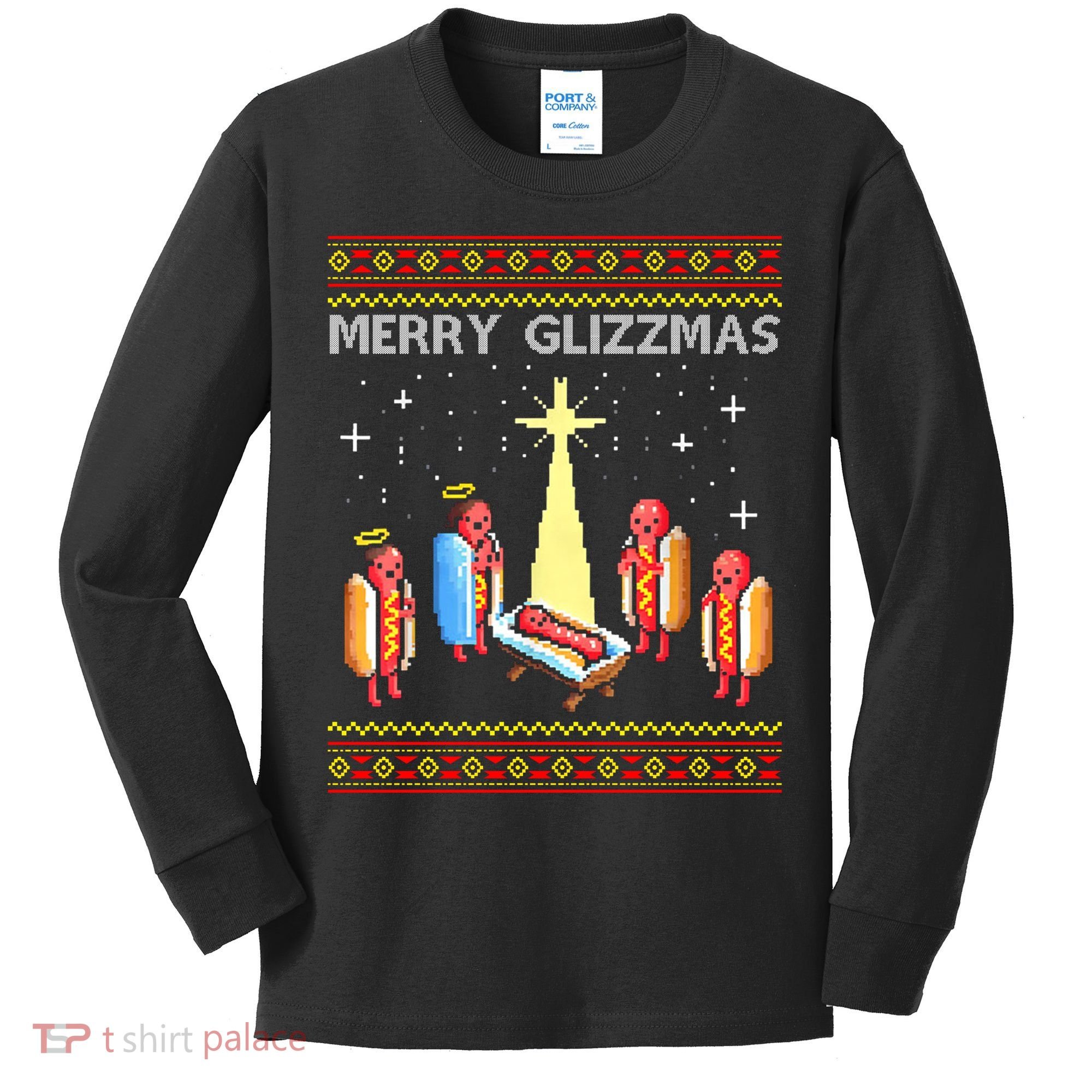 Merry Glizzmas Funny Christmas Kids Long Sleeve Shirt