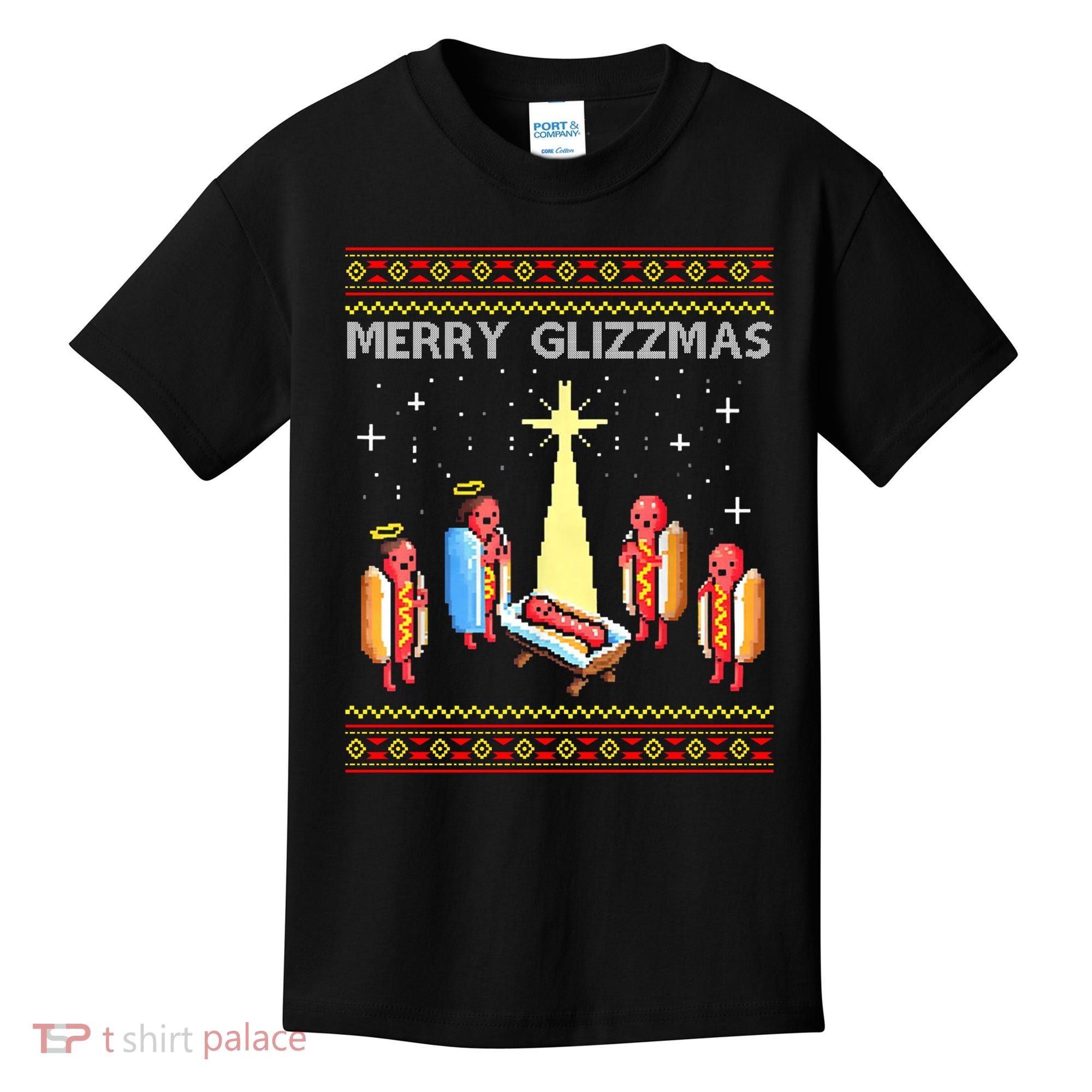 Merry Glizzmas Funny Christmas Kids T-Shirt