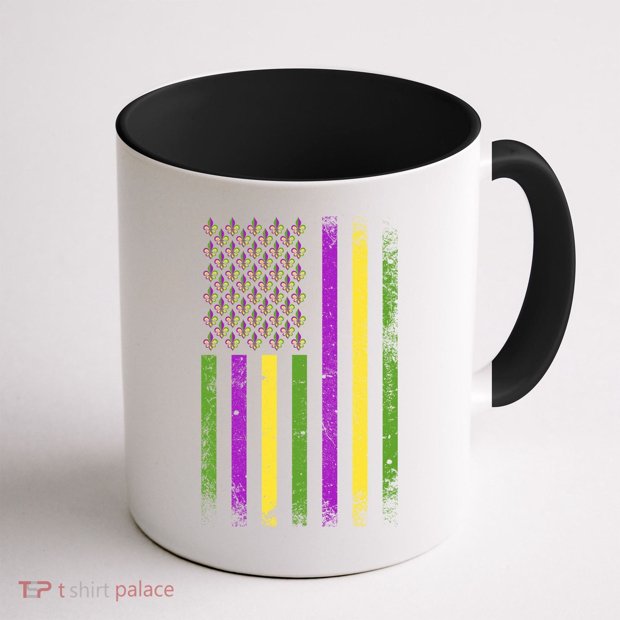 Mardi Gras Festive USA Flag Coffee Mug