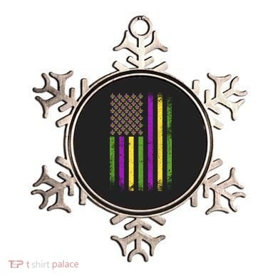 Mardi Gras Festive USA Flag Ornament