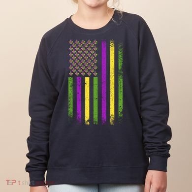 Mardi Gras Festive USA Flag Women's Sweatshirt