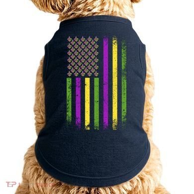 Mardi Gras Festive USA Flag Doggie Tank