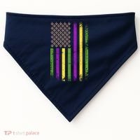 Mardi Gras Festive USA Flag USA-Made Doggie Bandana thumb 0