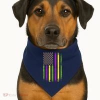 Mardi Gras Festive USA Flag USA-Made Doggie Bandana thumb 1