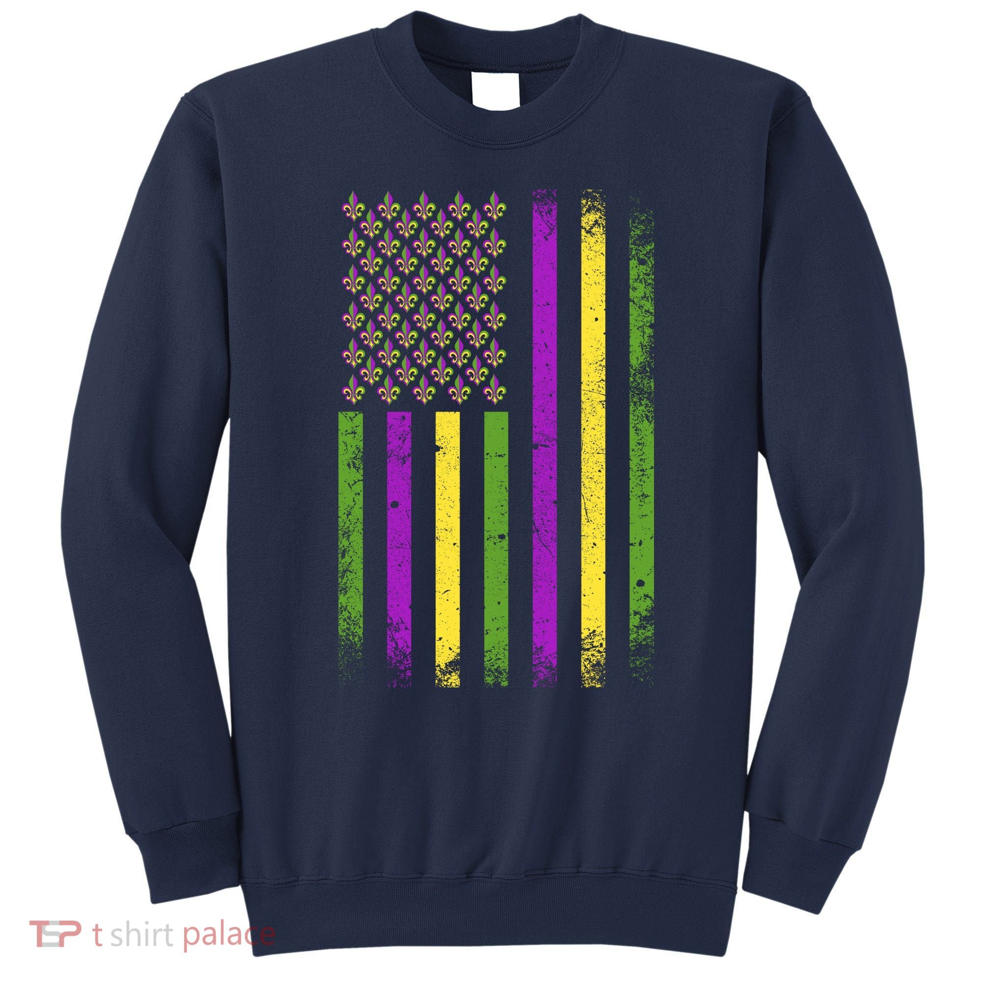 Mardi Gras Festive USA Flag Sweatshirt