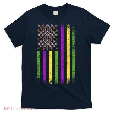Mardi Gras Festive USA Flag T-Shirt