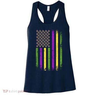 Mardi Gras Festive USA Flag Women's Tank Top