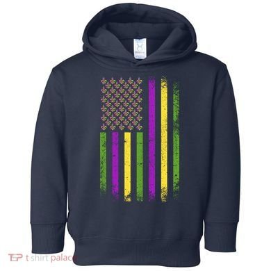 Mardi Gras Festive USA Flag Toddler Hoodie