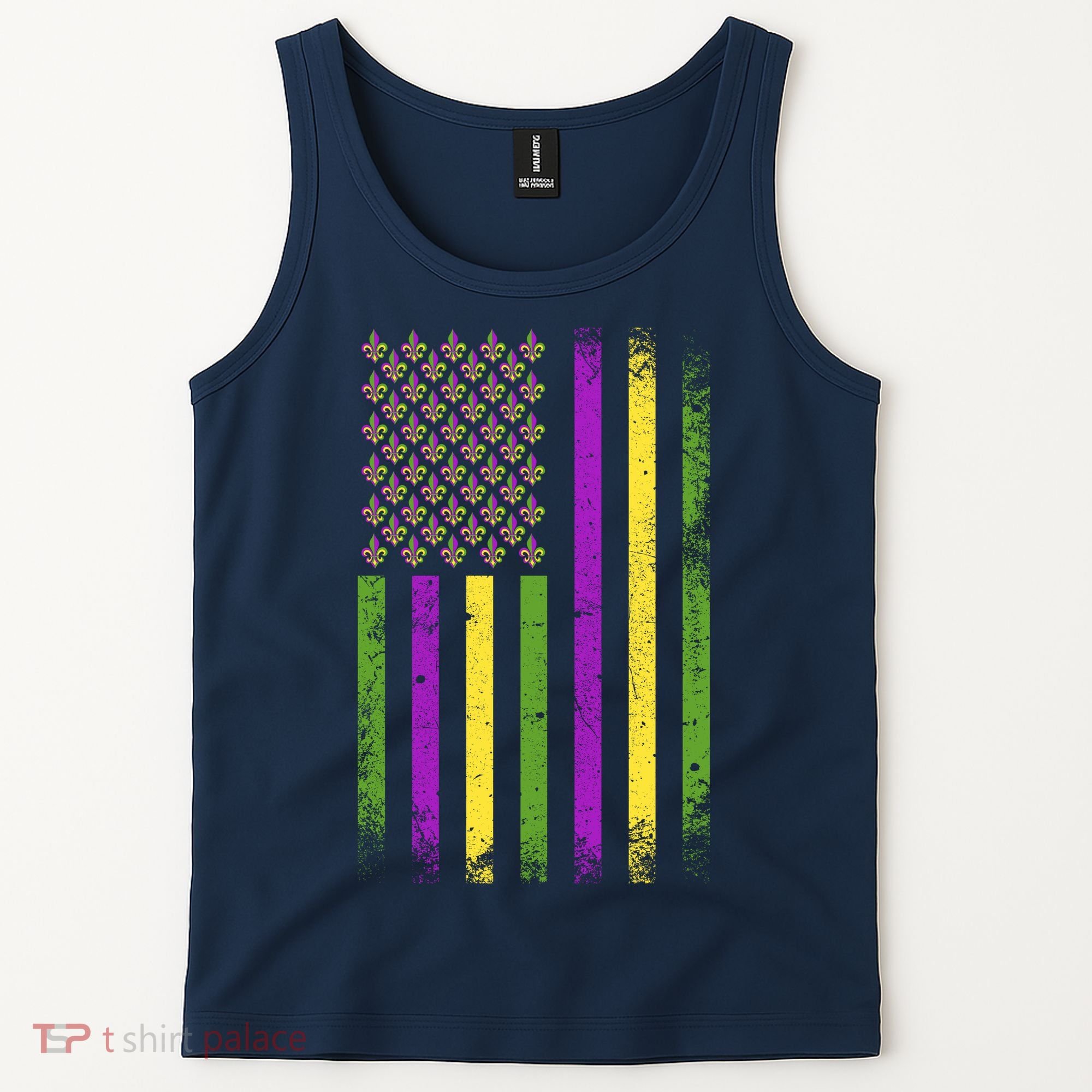 Mardi Gras Festive USA Flag Tank Top