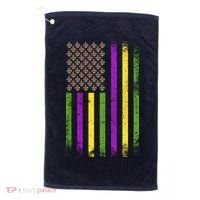 Mardi Gras Festive USA Flag Golf Towel thumb 0